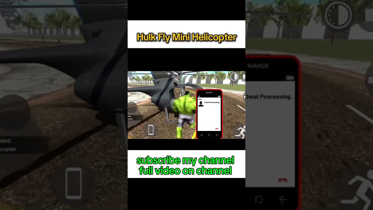 Hulk Fly Mini Helicopter in Indian bike driving 3d  Indian bike driving 3D new update 