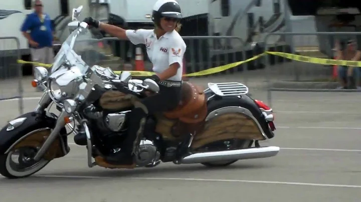 Marianne rides the Indian Chief like a PRO! Bike W...
