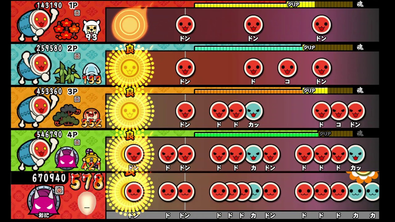 【太鼓の達人 Wii U3】KAGEKIYO 源平討魔伝メドレー【新・全難易度同時再生】