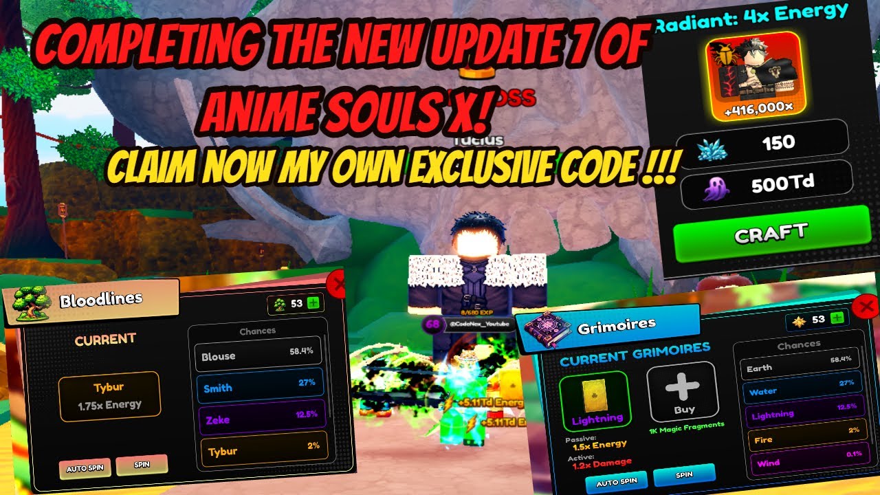 Completing the new update 7 of Anime Souls X !!! Claim now my exclusive ...