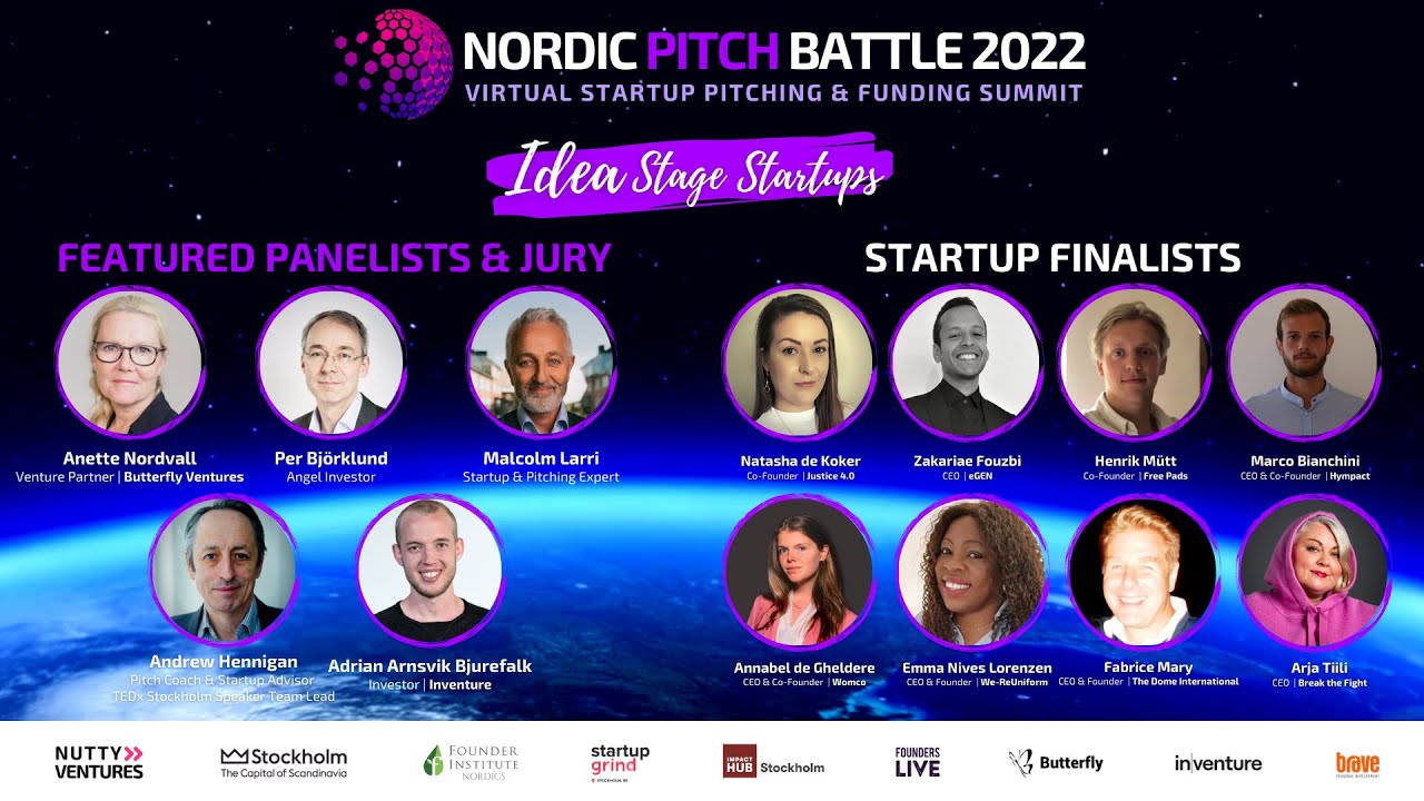 PITCHING: Idea-Stage Startup Pitches at the Nordic Pitch Battle 2022