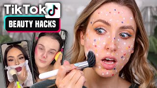 Testing VIRAL TIK TOK MAKEUP HACKS... okay but what worked??