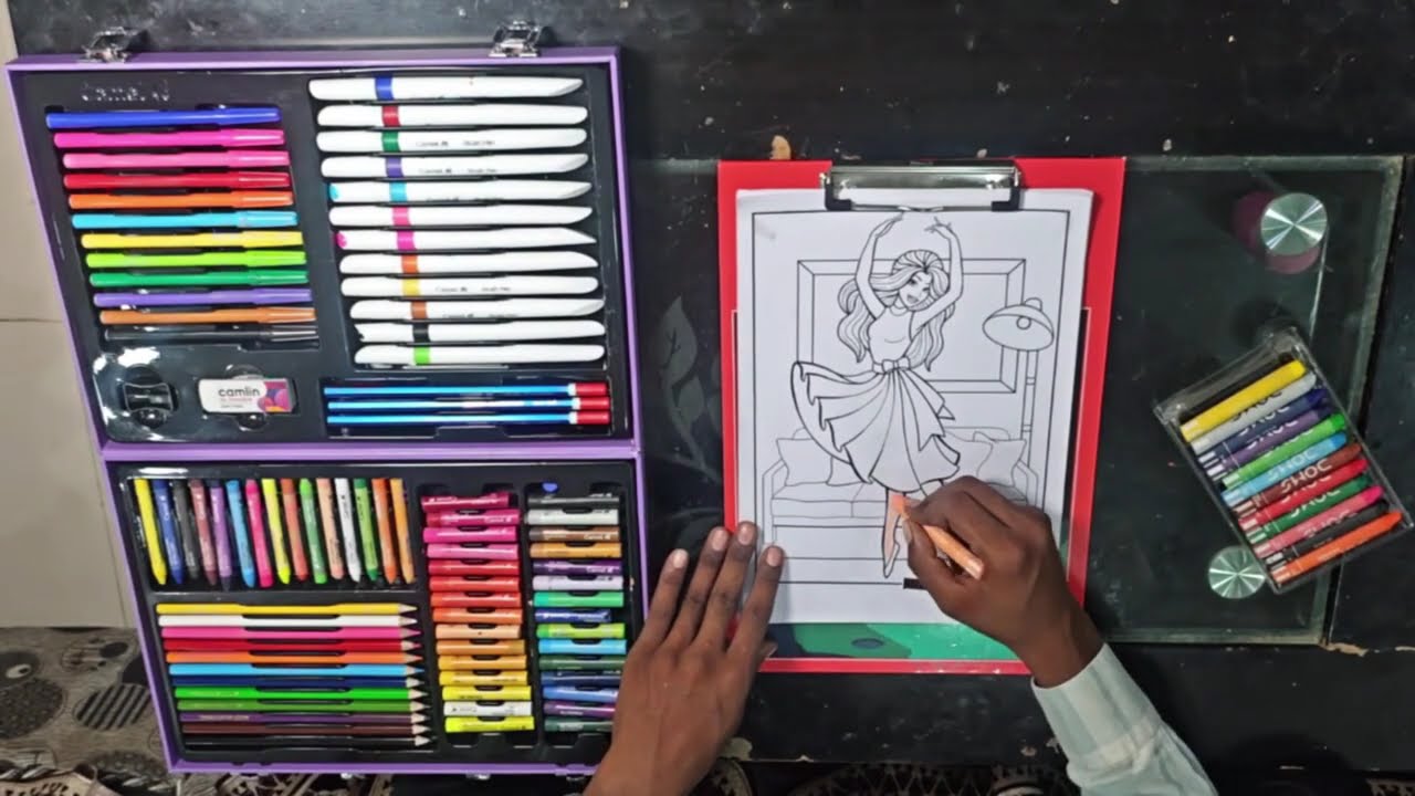 Color fill in beautiful girl wait for amazing result 