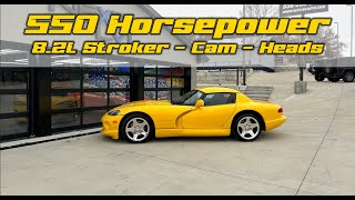 2002 Dodge Viper RT/10 Roadster with 8.2L Stroker, heads, cams, headers, loud full exhaust sound