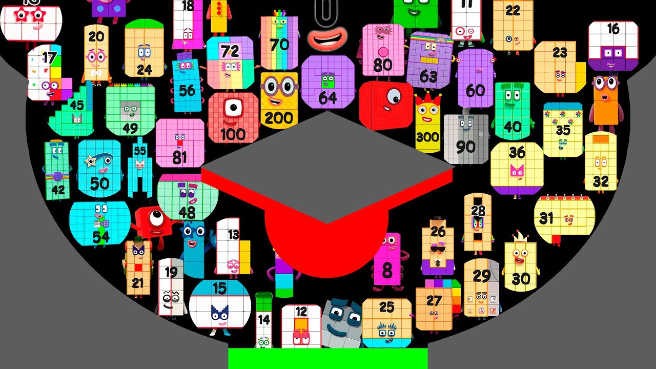 ALL NEW NUMBERBLOCKS Marble Race in Algodoo - Who will win? Numberblocks Marbles Tournament