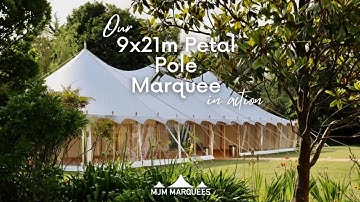 MJM Marquees - 9x21m Petal Pole Wedding Setup