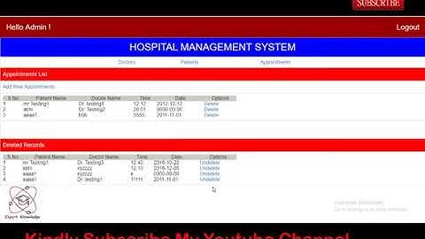 Download simple hospital management system in php with source code and DB