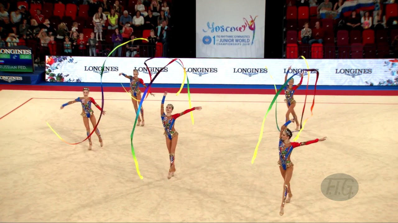 qualifications tradução Russian Federation (RUS) - 2019 Rhythmic Junior Worlds, Moscow (RUS) - Qualifications 5 Ribbons