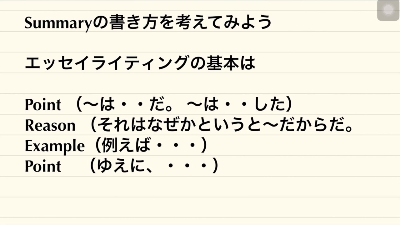 L1まとめ サマリーの書き方 前編 Youtube