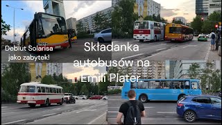 Składanka autobusów linii A i R na Emili Plater.