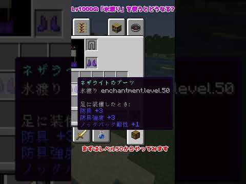 マイクラ検証 レベル1000の氷渡りを使うと 一体何が起こる ゆっくり実況 マインクラフト Shorts Youtube