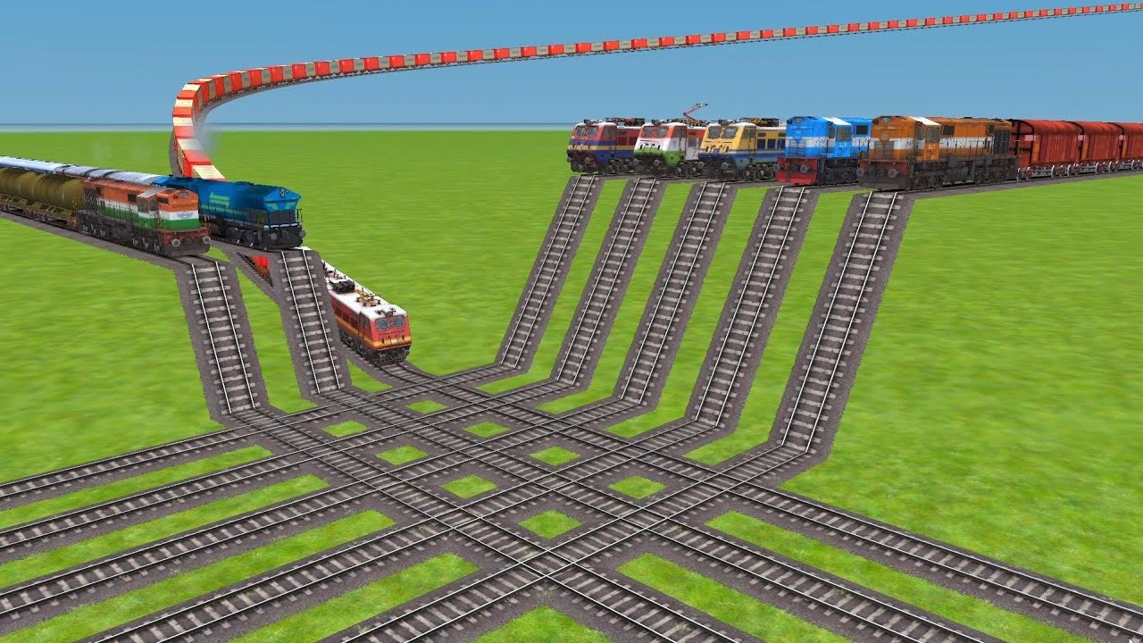 All Realistic Trains Run At Bumpy 🐍 Railroad Tracks | risky railroad ...
