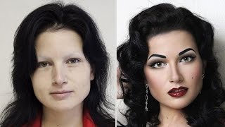 Профессиональный макияж!!!  До и после))) Professional make-up!!! before and after)))