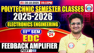 Polytechnic 3rd Semester Electronics Engineering | EDC | Feedback Amplifier #2 | BTEUP 3rd Semester