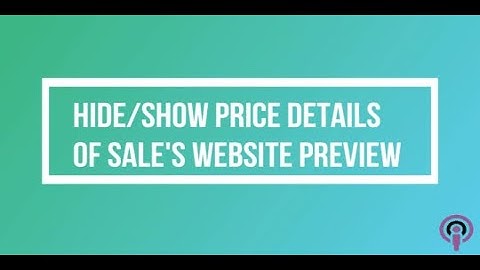 Pricing Hide/Show on Sales Website Preview | Botspot Infoware Apps | Odoo app