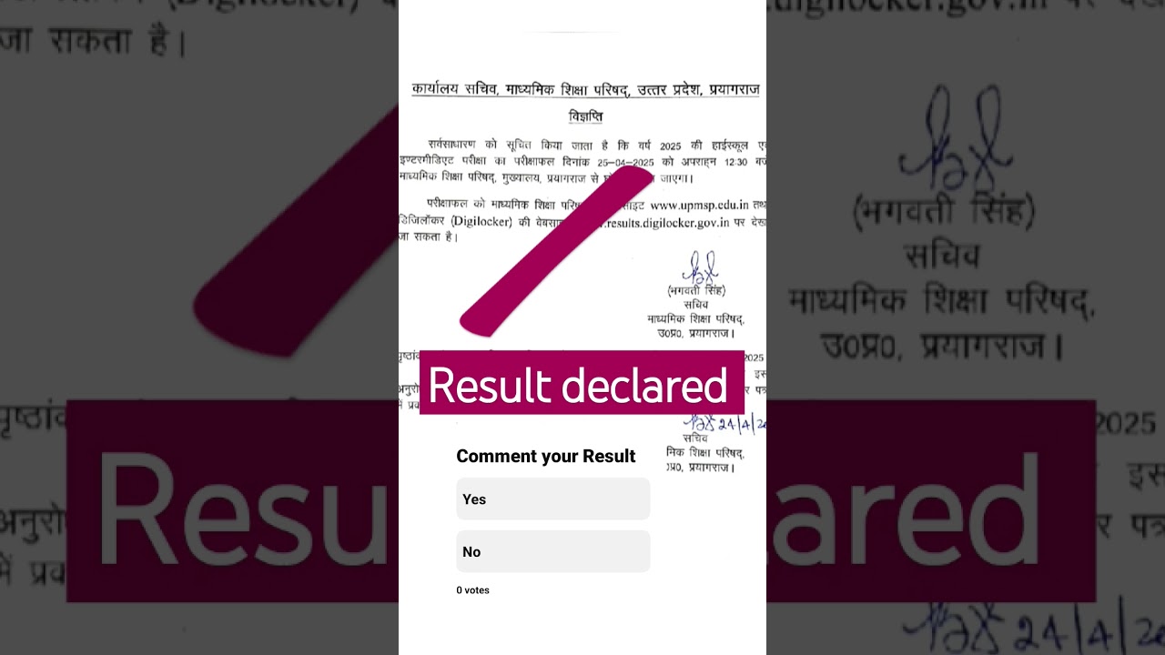up board result declared 