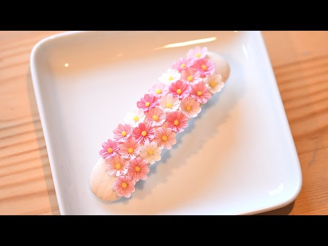 風がふく。つまみ細工で、コスモスの花畑バレッタ作り。diy craft flowergarden hair barrette