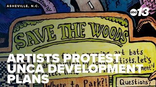 Artists protest UNC Asheville's development plans with a gallery in the urban forest