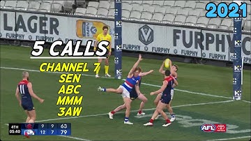 Multi-Call x5 | Mitch Hannan kicks the sealer against his old side | 2021 Round 19 Western Bulldogs
