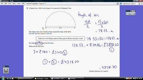 8) Edexcel GCSE Maths Foundation Tier Paper 2 - 7 June 2018