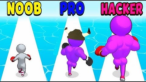 abc NOOB vs PRO vs HACKER in Level Up Runner - All Levels Gameplay Android, iOS