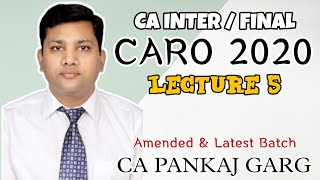 CARO 2020 | Companies Auditor's Report Order 2020 | CARO 2020 | Lecture 5 | CA INTER | CA FINAL