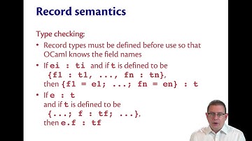 Record Syntax and Semantics | OCaml Programming | Chapter 3 Video 5