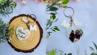 Making of Heart shape resin photo keychain