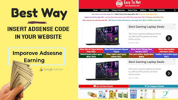 How to Implement AdSense Code in New WordPress Website. And Improve Adsense Earning| #eazytonet.com
