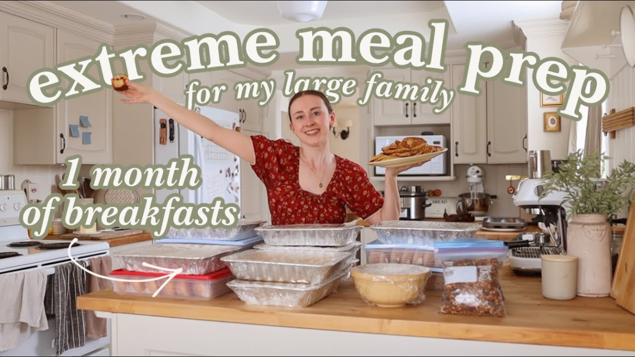 Prepping 1 MONTH of FREEZER BREAKFASTS For My Family of SIX! *kid approved*