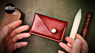 Simple and Useful Leather Wallet Making Leather Craft Personalized Wallet | ASMR