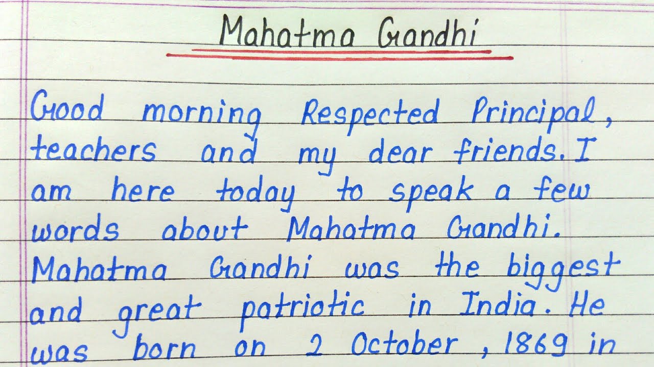 mahatma gandhi speech in english 2 minutes