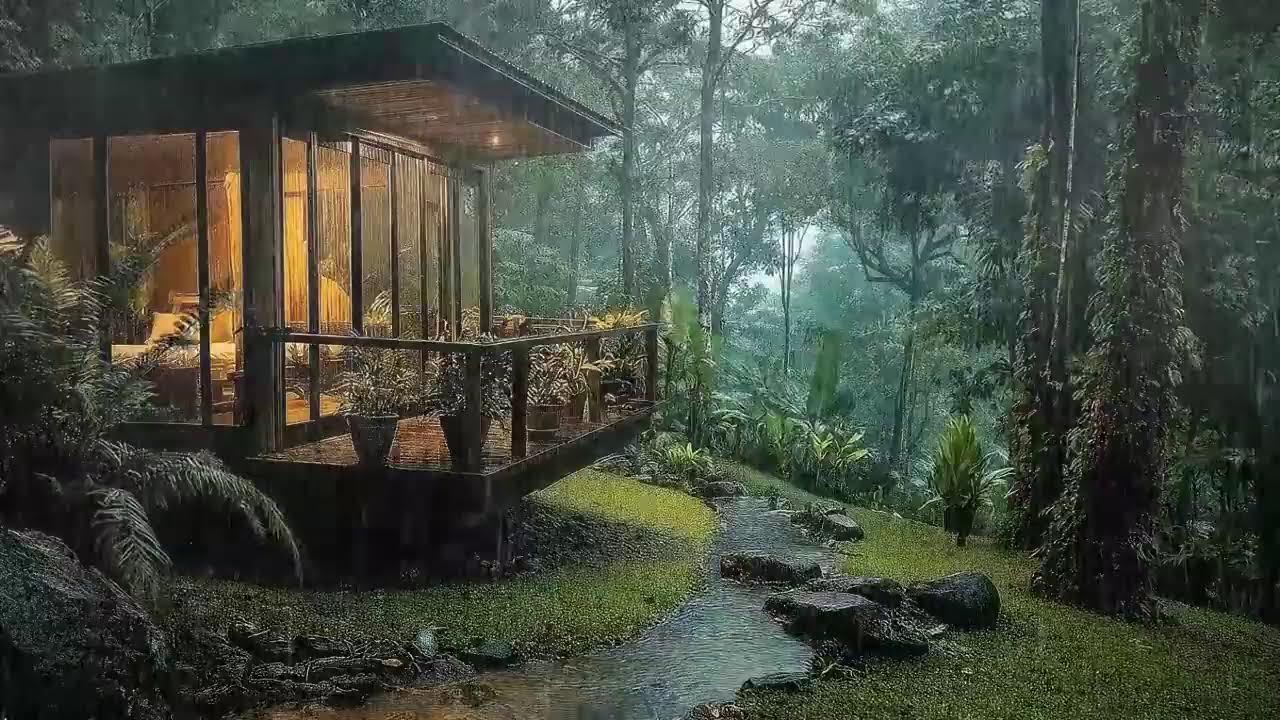 Fall Asleep Instantly in 3 Minutes with Heavy Rain & Distant Thunder | 8 Hours Relaxing Rain Ambienc