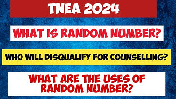 TNEA 2024|What is Random Number in tnea counselling?|How to check the Random Number?|Vincent Maths