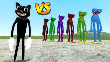 CARTOON CAT vs HUGGY WUGGY Color Pack Strength Comparison - GarrysMod Sandbox