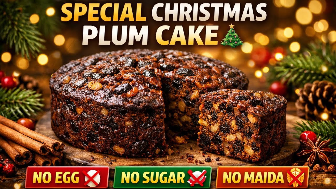 Healthy Christmas Plum Cake 🎄 | Eggless • Sugar Free • No Maida | Easy Home Recipe ||CenKitchen