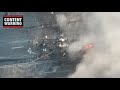 Drone footage captures strikes on Russian tank in Mariupol, Ukraine