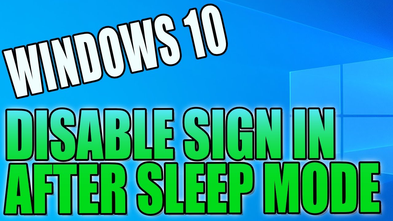 windows 10 disable sign in screen after sleep