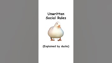 Unwritten social rules (explained by ducks)
