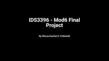 Final Project  - IDS3396