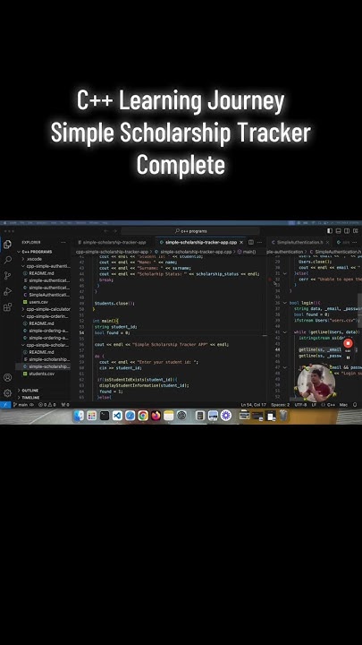 C++ Learning Journey Simple Scholarship Tracker Complefe - YouTube