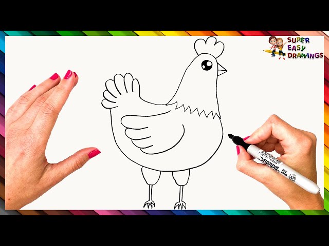 4 Ways to Draw a Chicken - wikiHow | Chicken drawing, Bird drawings, Animal  drawings