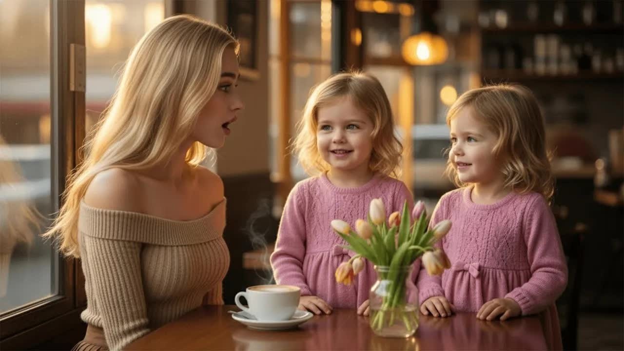 Das Blind Date Blieb Leer — Bis Zwillingsmädchen Hereinkamen Und Sagten： ＂Bist Du Unsere Neue Ma