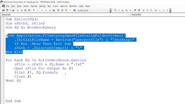 Power Query feat VBA: множественное извлечение кода запросов PQ