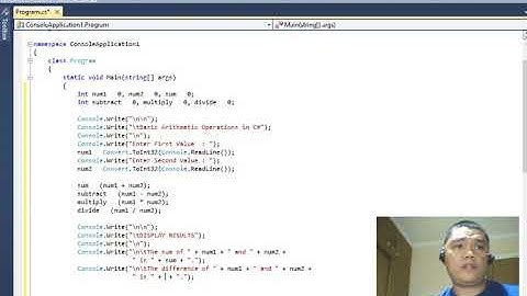 Basic Math Operations Using C#