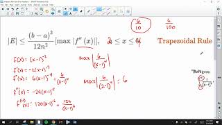 Simpsons and Trapezoid Rule   Calculating Error