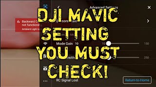 DJI Mavic Pro/Air setting you must CHANGE/CHECK before you fly your drone.