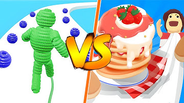 Pancake Run vs Rope-Man Run - All Level Gameplay Android,iOS - NEW APK MEGA UPDATE