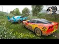 Lightning mcqueen helps king after crash cars movie forza horizon 4  steering wheel  shifter