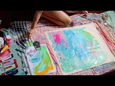 Quiet Morning Painting Abstract Expressionism Artwork with Ambient Sounds from Bali
